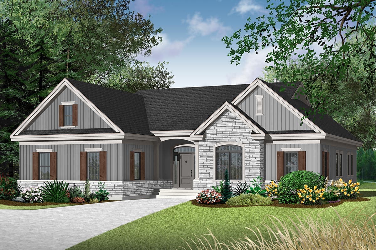 Plan 21525DR: Attractive Ranch with Sunny Nook - 1808 Sq Ft - Image #6 - Ranch, Traditional