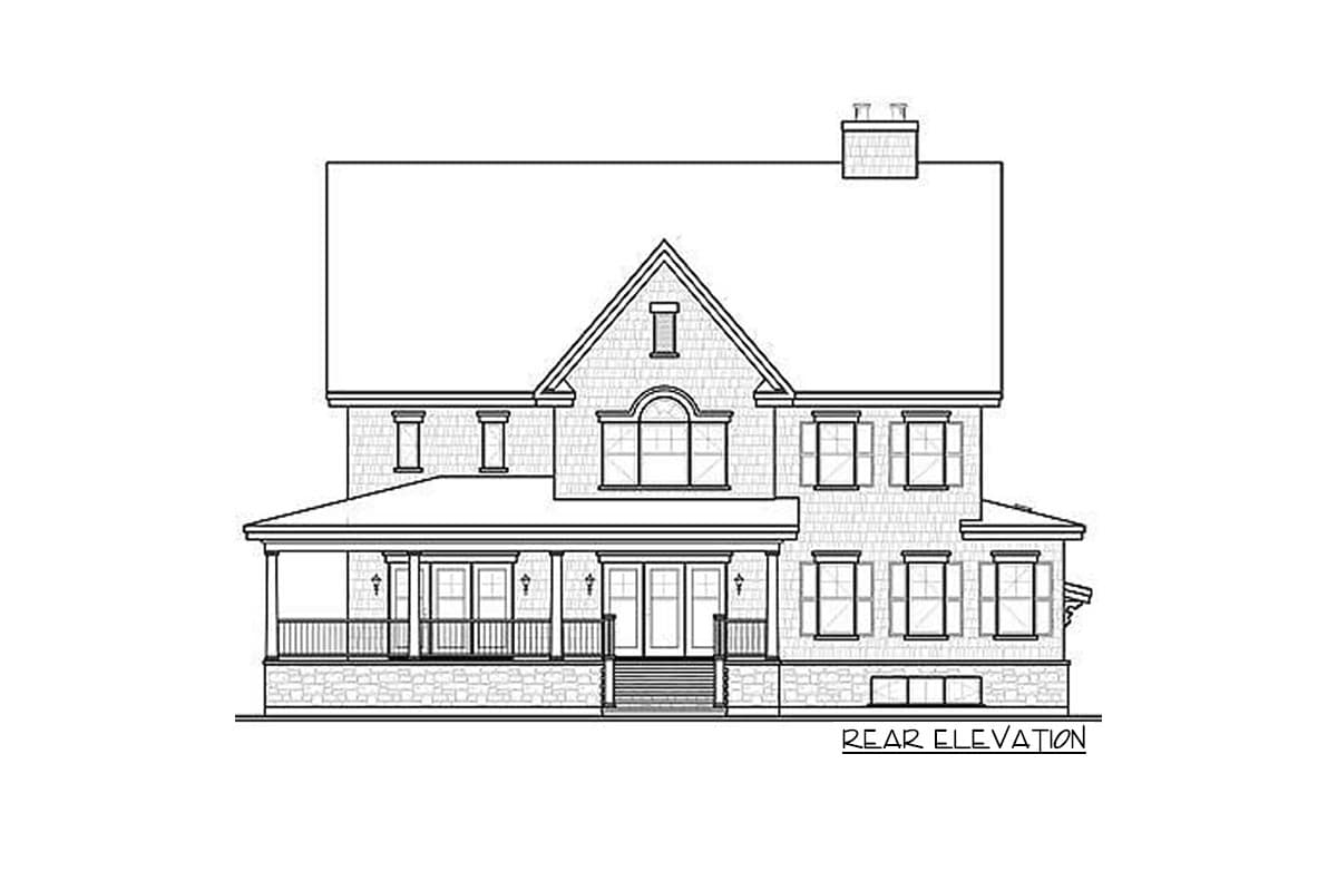 Plan 21544DR: Covered Wraparound Porch - Image #4 - Country, Craftsman