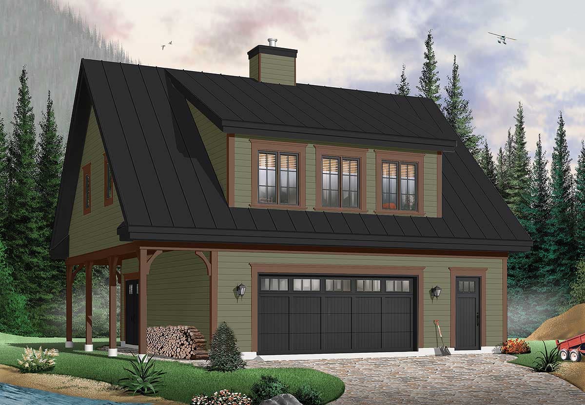 Plan 21550DR: Carriage House with Shed Dormer - Image #12 - Carriage, Country, Craftsman