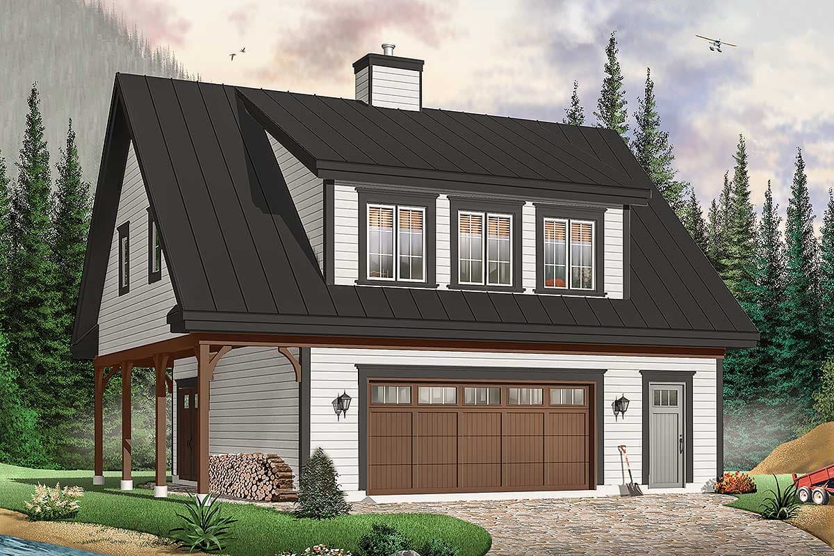 Plan 21550DR: Carriage House with Shed Dormer - Image #8 - Carriage, Country, Craftsman