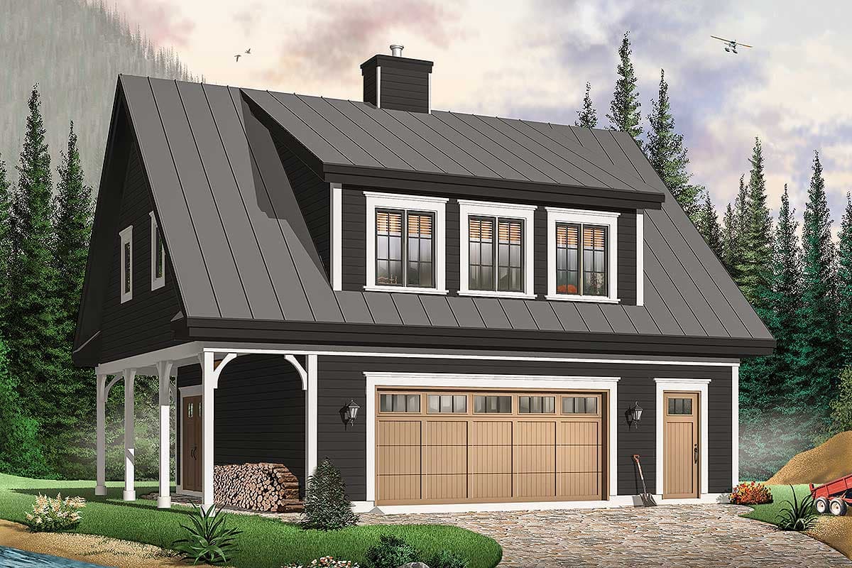Plan 21550DR: Carriage House with Shed Dormer - Image #9 - Carriage, Country, Craftsman