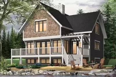 Cottage with Open Concept Main Floor Plan and Three Beds Upstairs