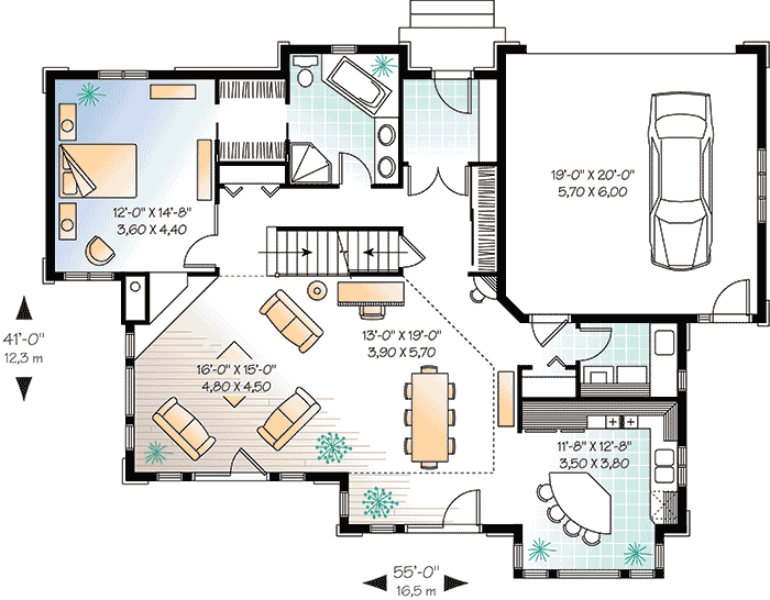 Plan 21557DR: French Doors and Windows - Floor Plan - Main Level - Traditional