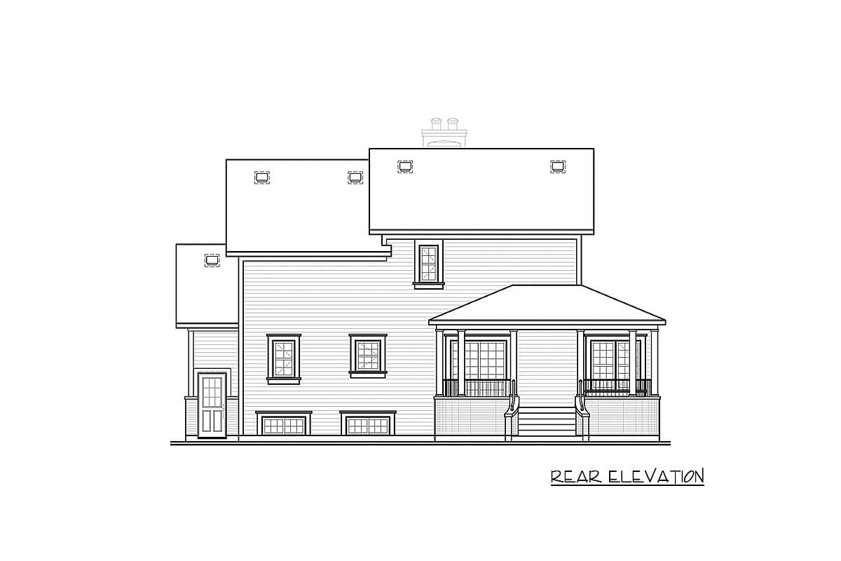 Plan 21560DR: Country Home Plan with Two Curved Porches - Image #8 - Country, Farmhouse, Traditional