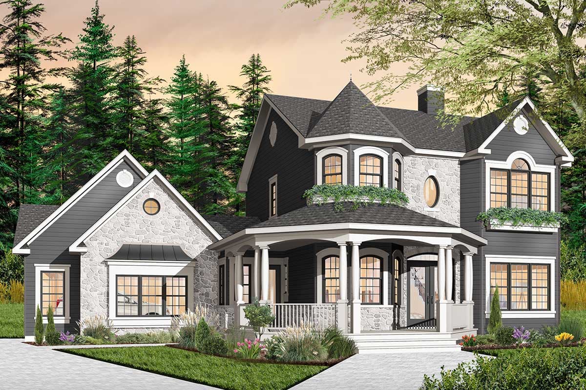 Plan 21561DR: Beatiful Veranda Design - Image #4 - Country, Traditional