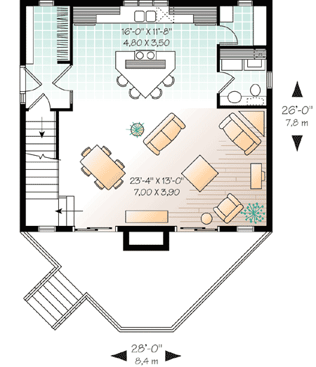 Plan 21563DR: All Season Entertaining - Floor Plan - Main Level - Cottage, Vacation