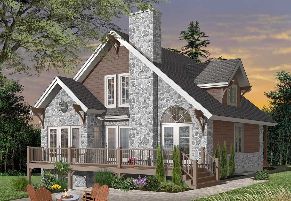 Plan 21567DR: Four-Seasons Cottage With Family Room Open To Above - Image #6 - Cottage, Country, European, Mountain, Rustic, Vacation