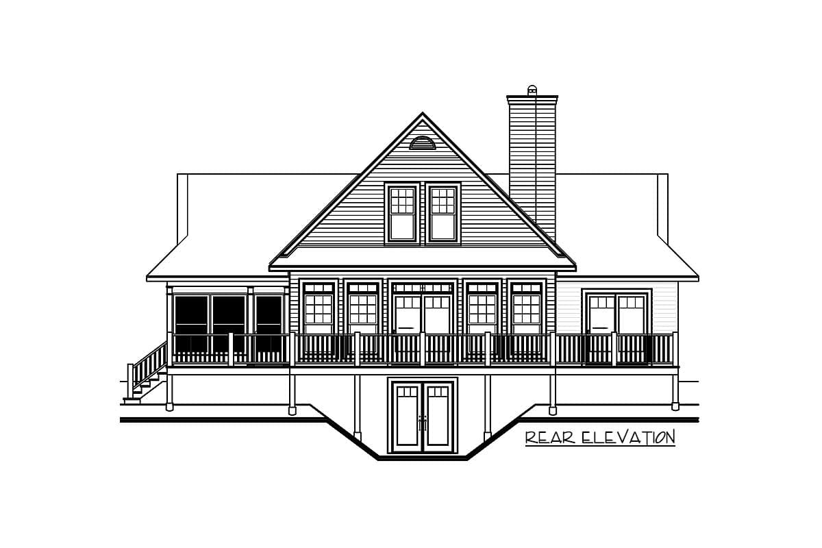 Plan 21569DR: Four-Season 3 Bedroom Lake House Plan with Drive Under Garage - 1832 Sq Ft - Image #16 - Cottage, Country, Craftsman, Mountain, Traditional, Vacation