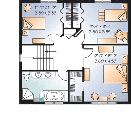 Plan 21587DR: Cost-Effective Construction - Floor Plan - 2nd Floor - Traditional