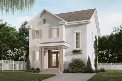Two-Story Traditional House Plan with Open Concept Living - 1464 Sq Ft