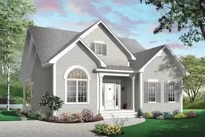 Modest-sized 3-Bed House Plan with Vaulted Dining Room