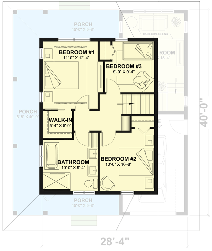 Plan 2163DR: Charming Country Farmhouse House Plan with 3 Bedrooms and Wrap-Around Porch - Floor Plan - 2nd Floor - Country, Farmhouse