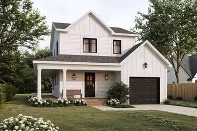 Charming Country Farmhouse House Plan with 3 Bedrooms and Wrap-Around Porch