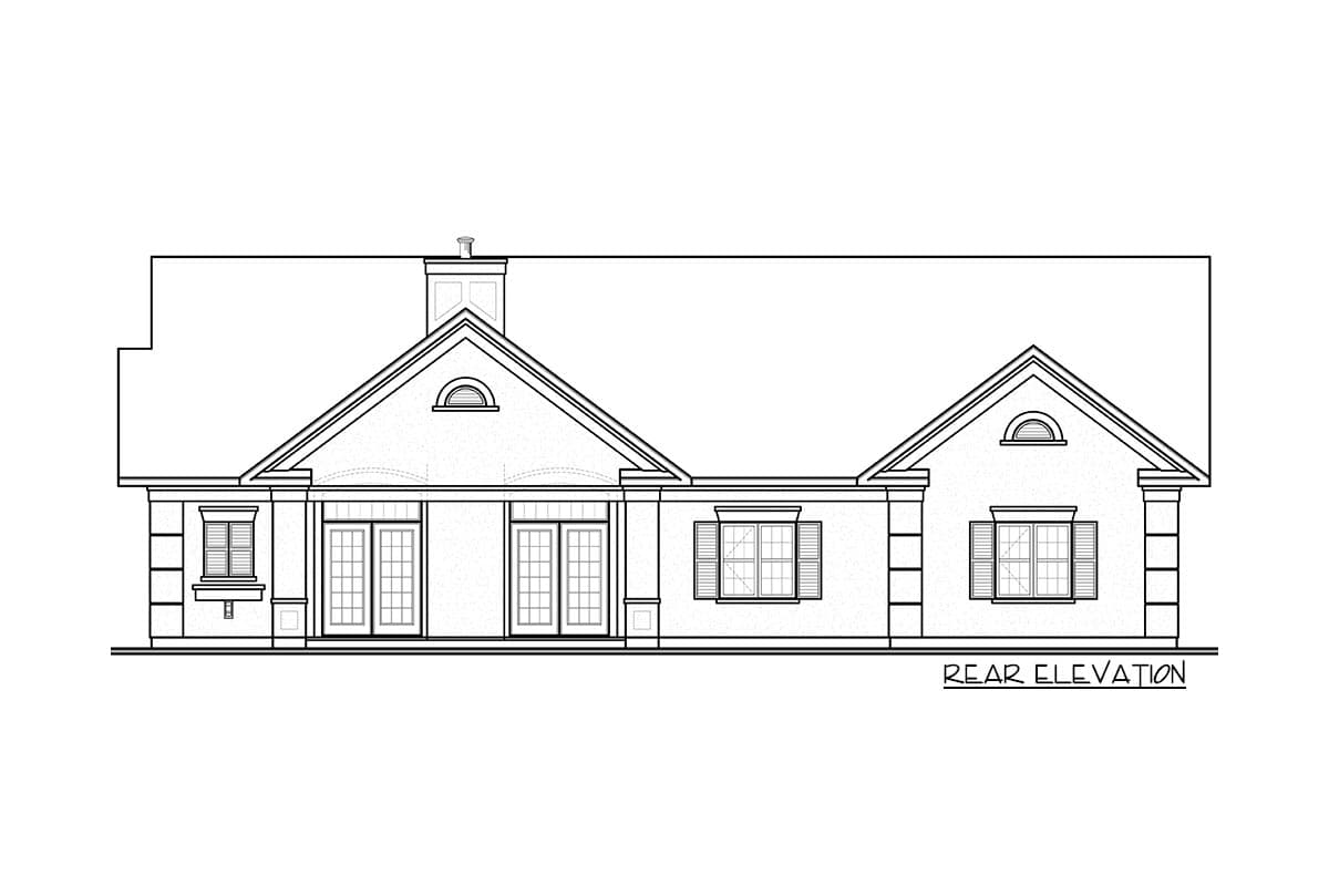 Plan 21648DR: 3-Bed House Plan with Courtyard Garage and Bonus Above - Image #4 - Florida-Style, Mediterranean