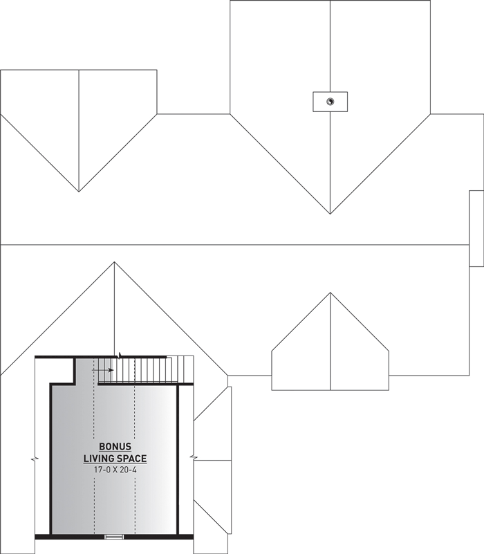Plan 21648DR: 3-Bed House Plan with Courtyard Garage and Bonus Above - Floor Plan - Bonus Over Garage - Florida-Style, Mediterranean