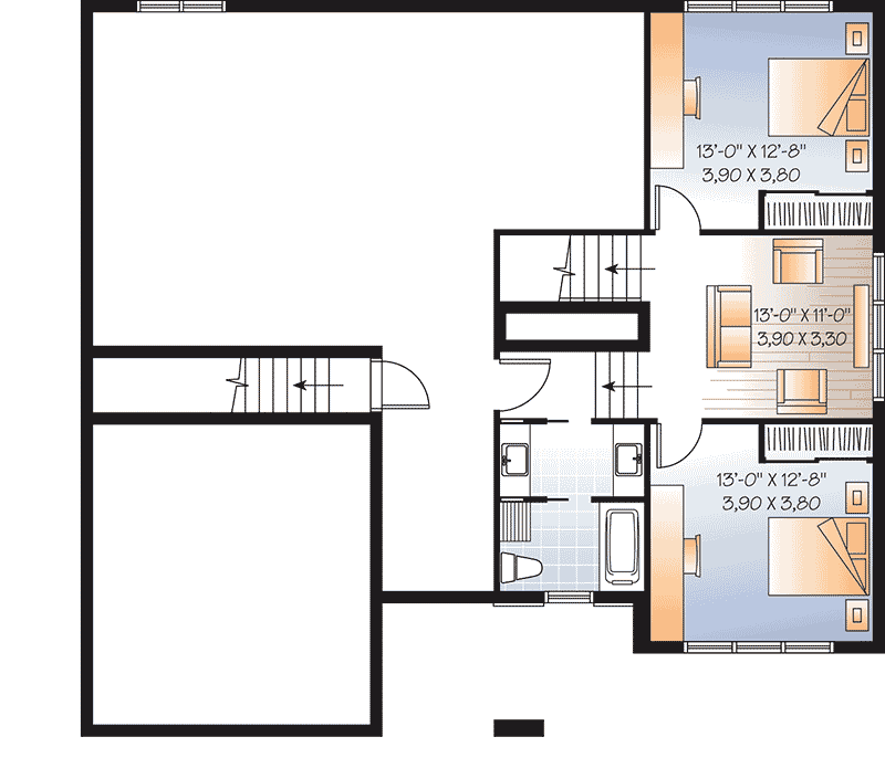 Plan 21679DR: Modern House Plan with 2nd Floor Terace - Floor Plan - Lower Level - Contemporary
