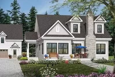 Farmhouse Modern Cottage style house plan offering lots of natural light. 