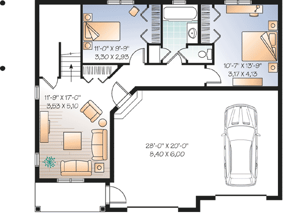 Plan 21689DR: Upside Down Traditional House Plan - Floor Plan - Basement - Traditional