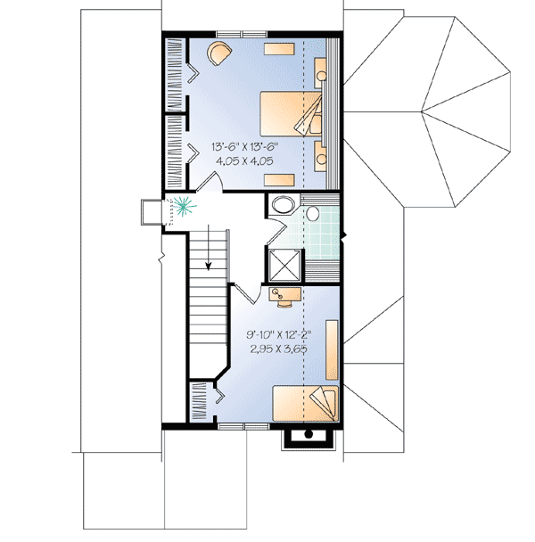 Plan 2169DR: Marvelous Screened Porch - Floor Plan - 2nd Floor - Cottage, Vacation