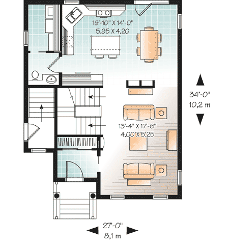 Plan 21693DR: Appealing Traditional Home Plan - Floor Plan - Main Level - Traditional
