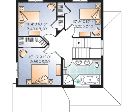 Plan 21694DR: Compact and Charming - Floor Plan - 2nd Floor - Farmhouse