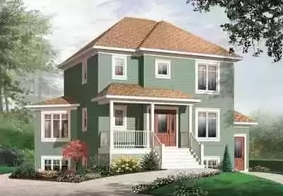 Angled Family Room & Home Office