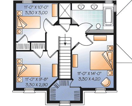 Plan 21696DR: Traditional Home for Narrow Lot - Floor Plan - 2nd Floor - Traditional