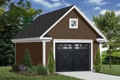 One Car Detached Garage with Bonus - 656 Sq Ft - Architectural Designs