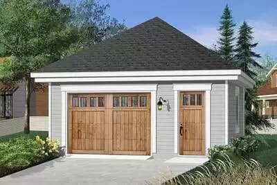 1-Car Detached Garage with Light Storage or Workbench