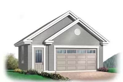 2-Car Detached Garage Plan with Cascading Gables - 576 Sq Ft