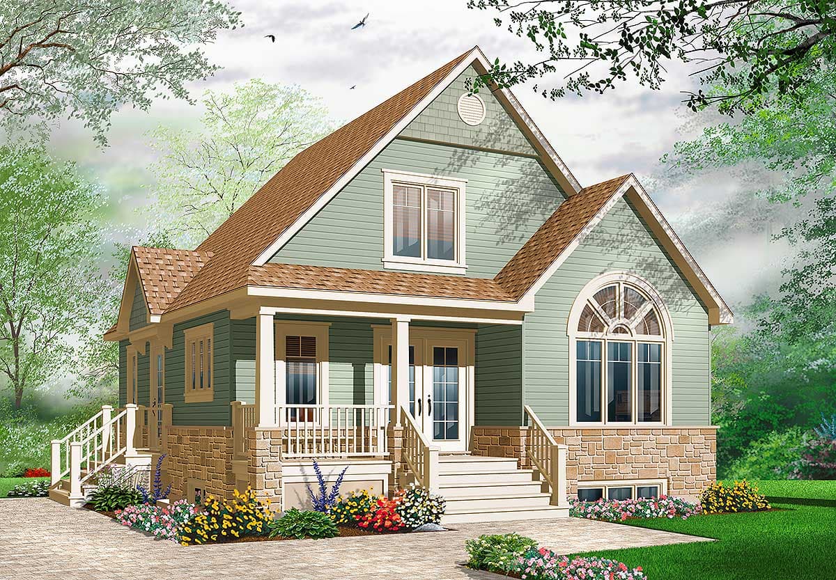 Plan 21735DR: Cozy Cottage with Covered Porch - Image #4 - Traditional