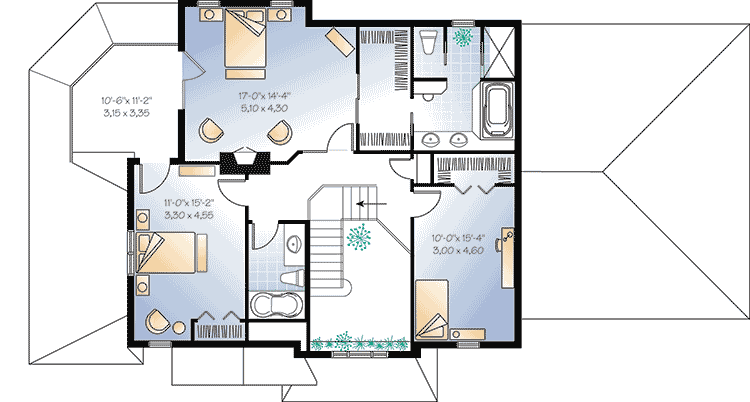 Plan 21757DR: Bright, Comfortable Elegance - Floor Plan - 2nd Floor - Cottage, Traditional