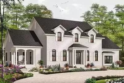 Multi-Generational House Plan withUnits Linked by Laundry Room - 2442 Sq Ft and 870 Sq Ft