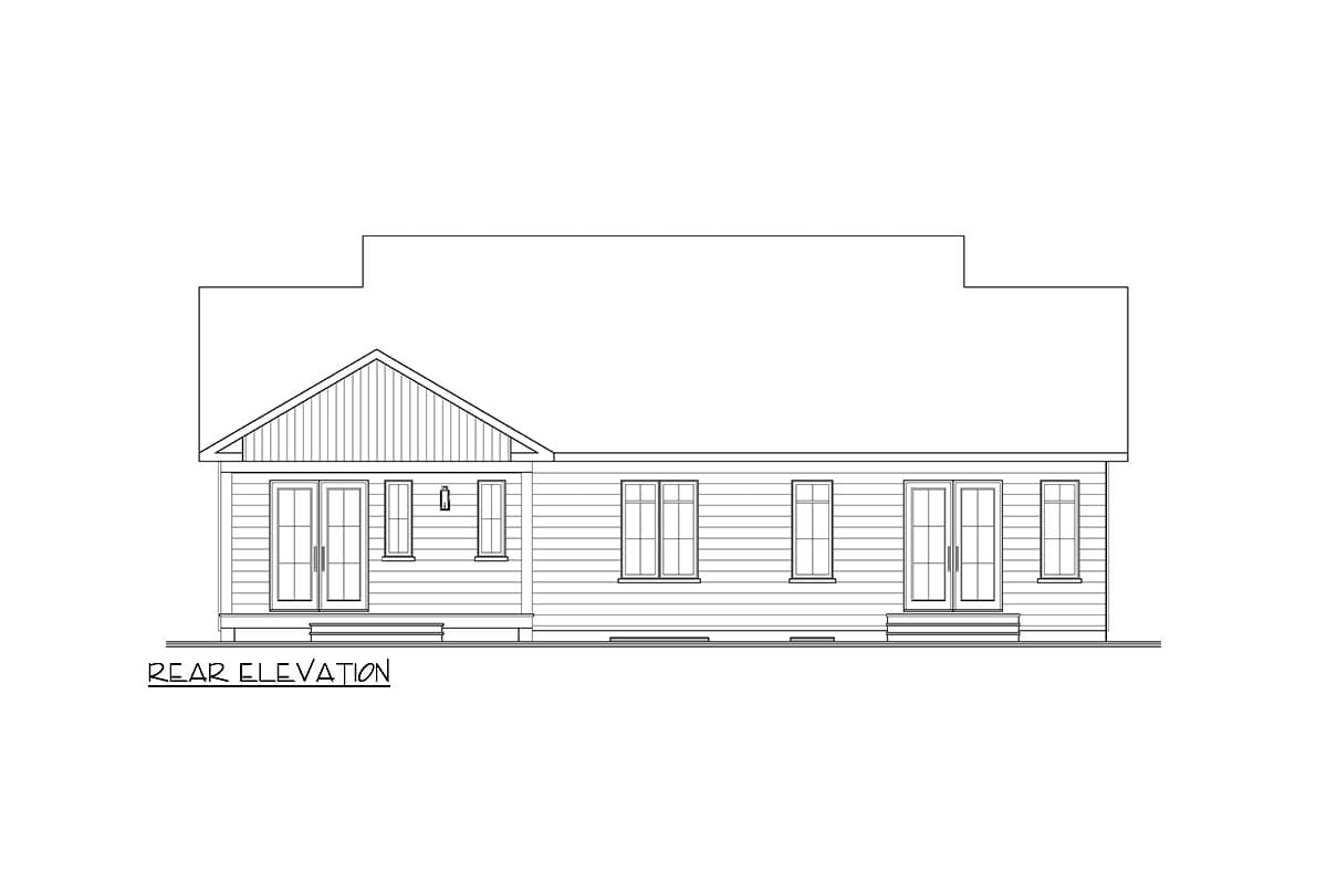 Plan 21766DR: One-Story Multi-Generation House Plan with Linked 1-Bed and 2-Bed Units  - Image #12 - Modern, New American, Traditional