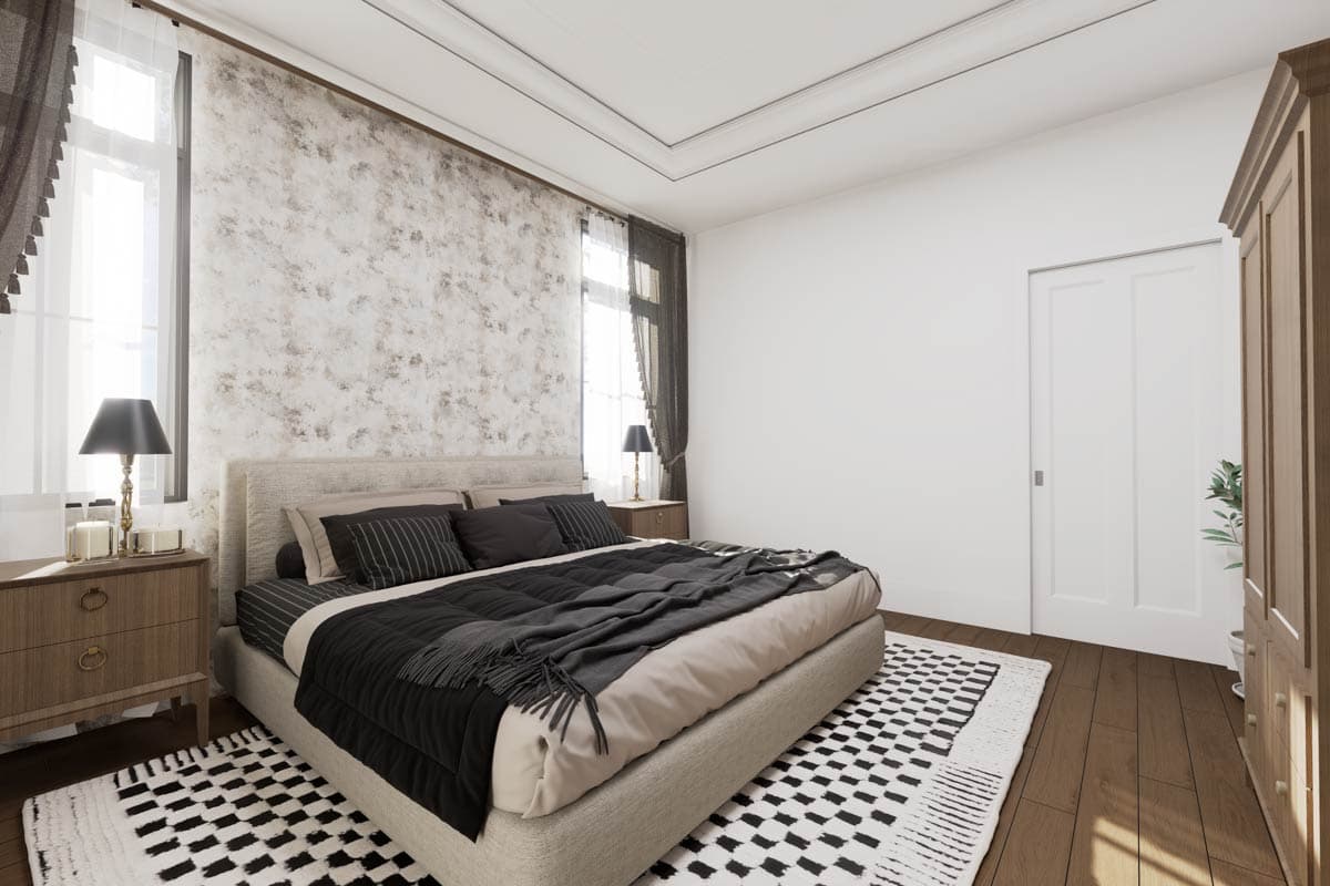 Plan 21766DR: One-Story Multi-Generation House Plan with Linked 1-Bed and 2-Bed Units  - Image #9 - Modern, New American, Traditional