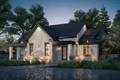 One-Story Multi-Generation House Plan with Linked 1-Bed and 2-Bed Units 
