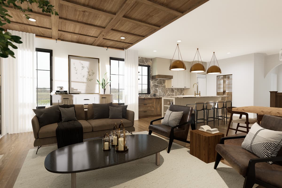 Plan 21769DR: Multi-Generational House Plan with a 3-Bed and 1-Bed Units - 1496 Sq Ft and 742 Sq Ft - Image #11 - European, Ranch, Transitional