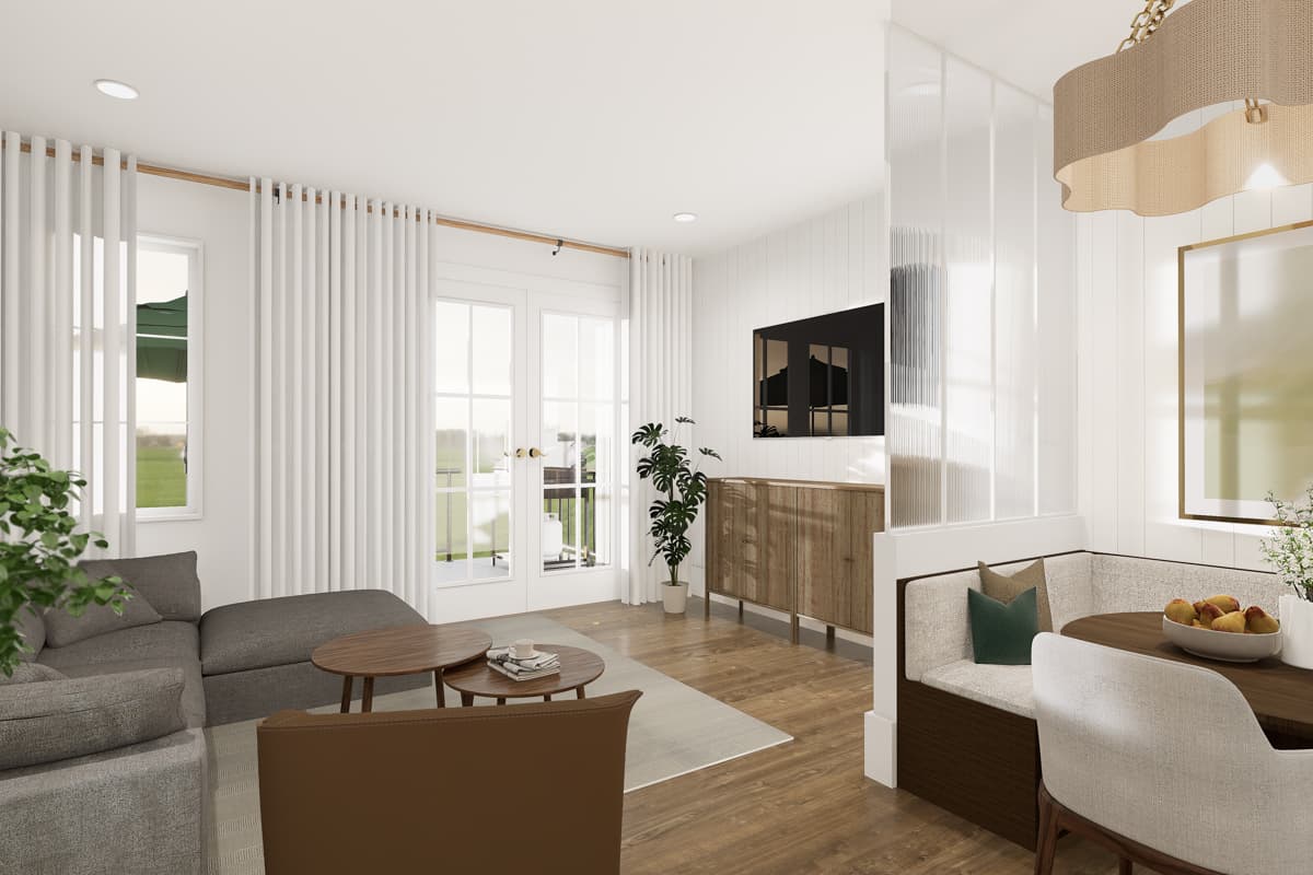 Plan 21769DR: Multi-Generational House Plan with a 3-Bed and 1-Bed Units - 1496 Sq Ft and 742 Sq Ft - Image #15 - European, Ranch, Transitional