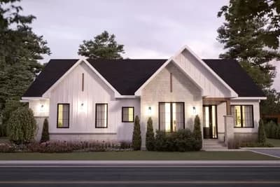 Multi-Generational House Plan with a 3-Bed and 1-Bed Units - 1496 Sq Ft and 742 Sq Ft