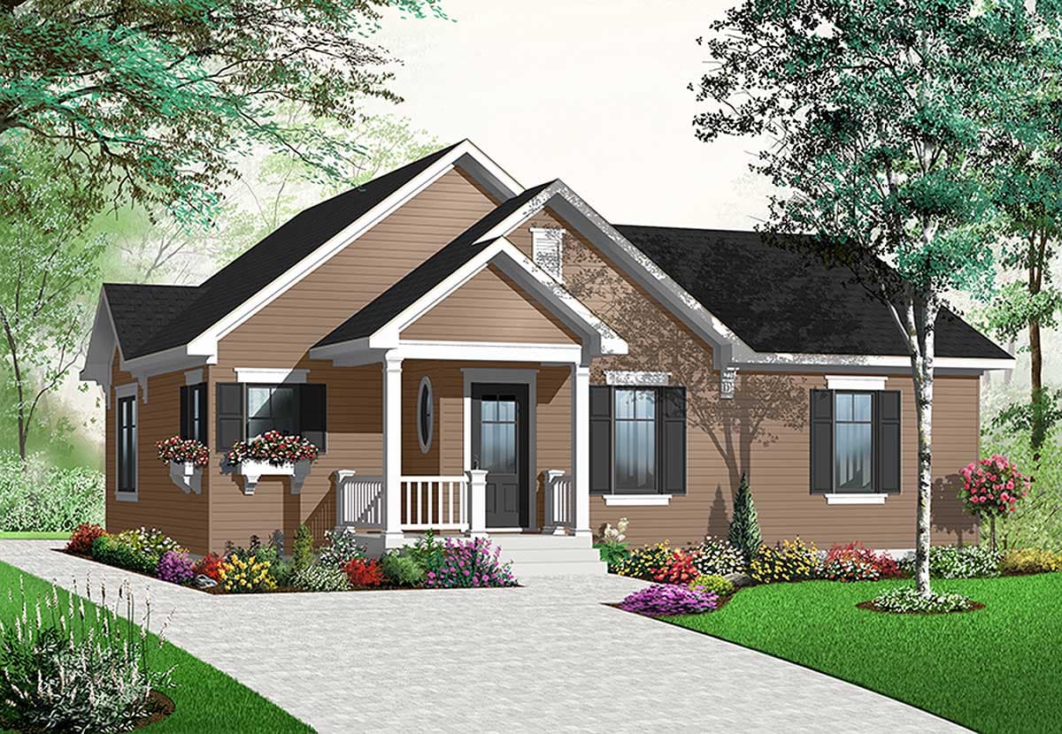 Plan 21785DR: Attractive Starter Home Plan - Image #6 - Ranch, Traditional