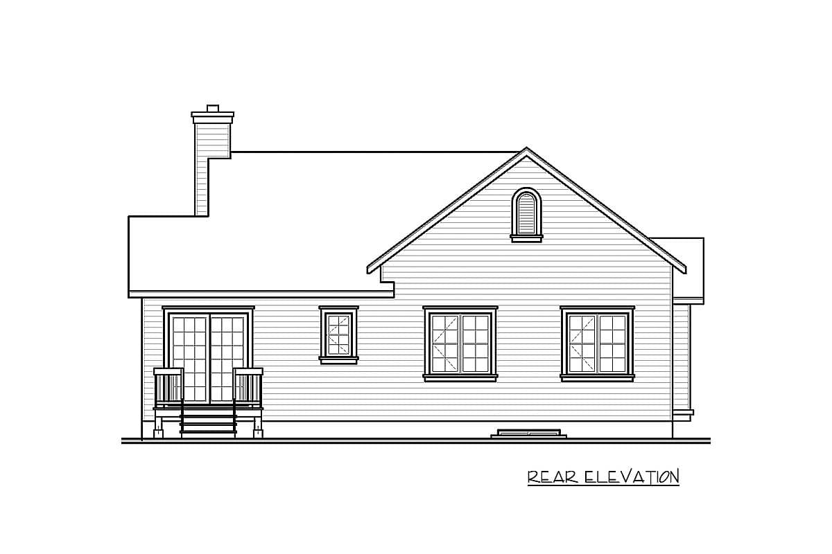 Plan 21787DR: Small House Plan with Three Bedrooms and an Angled Entry - 1201 Sq Ft - Image #4 - Traditional