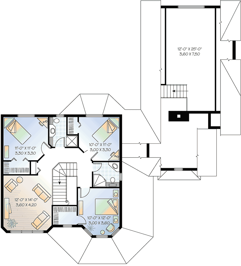Plan 2181DR: Flexible Victorian Design - Floor Plan - 2nd Floor - Country, Victorian