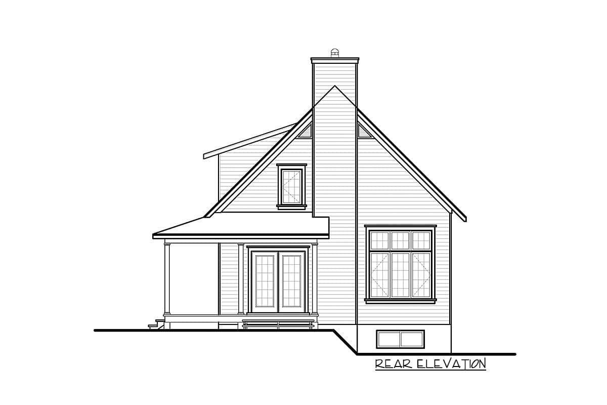 Plan 21829DR: 3 Bedroom Country House Plan with Three-Sided Covered Porch - 1370 Sq Ft - Image #6 - Cottage, Country, Traditional