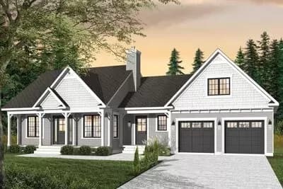 1400 Square Foot Country Cottage with Upstairs Master Suite