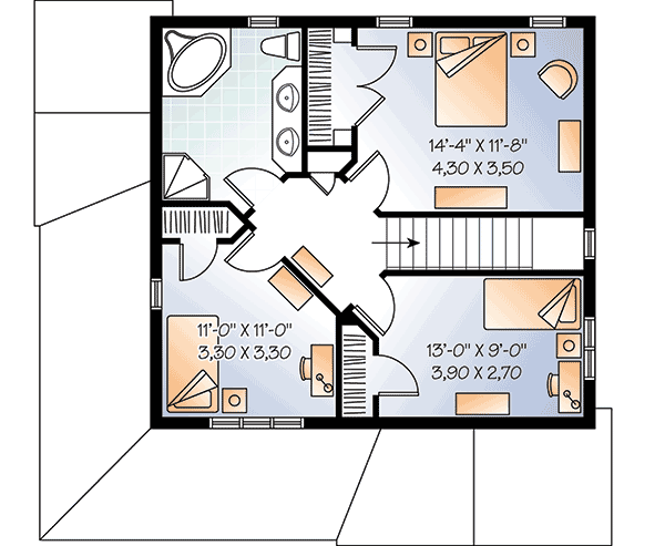 Plan 21845DR: Charming and Compact with Options - Floor Plan - 2nd Floor - Country