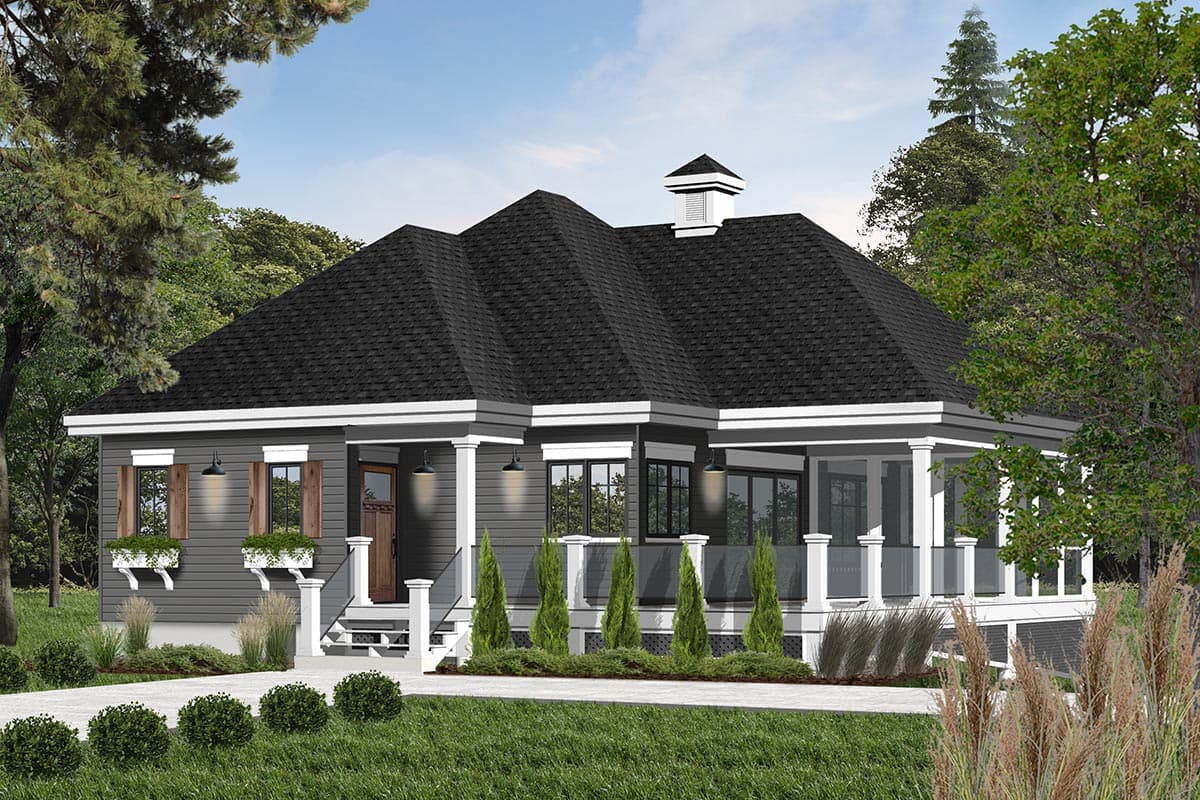 Plan 21854DR: Attractive Vacation Cottage - Image #4 - Cottage, Vacation