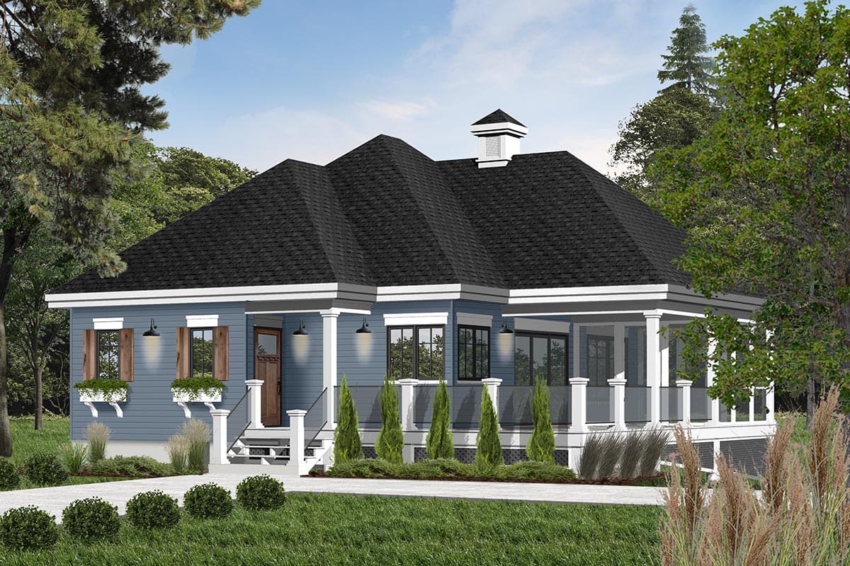 Plan 21854DR: Attractive Vacation Cottage - Image #5 - Cottage, Vacation