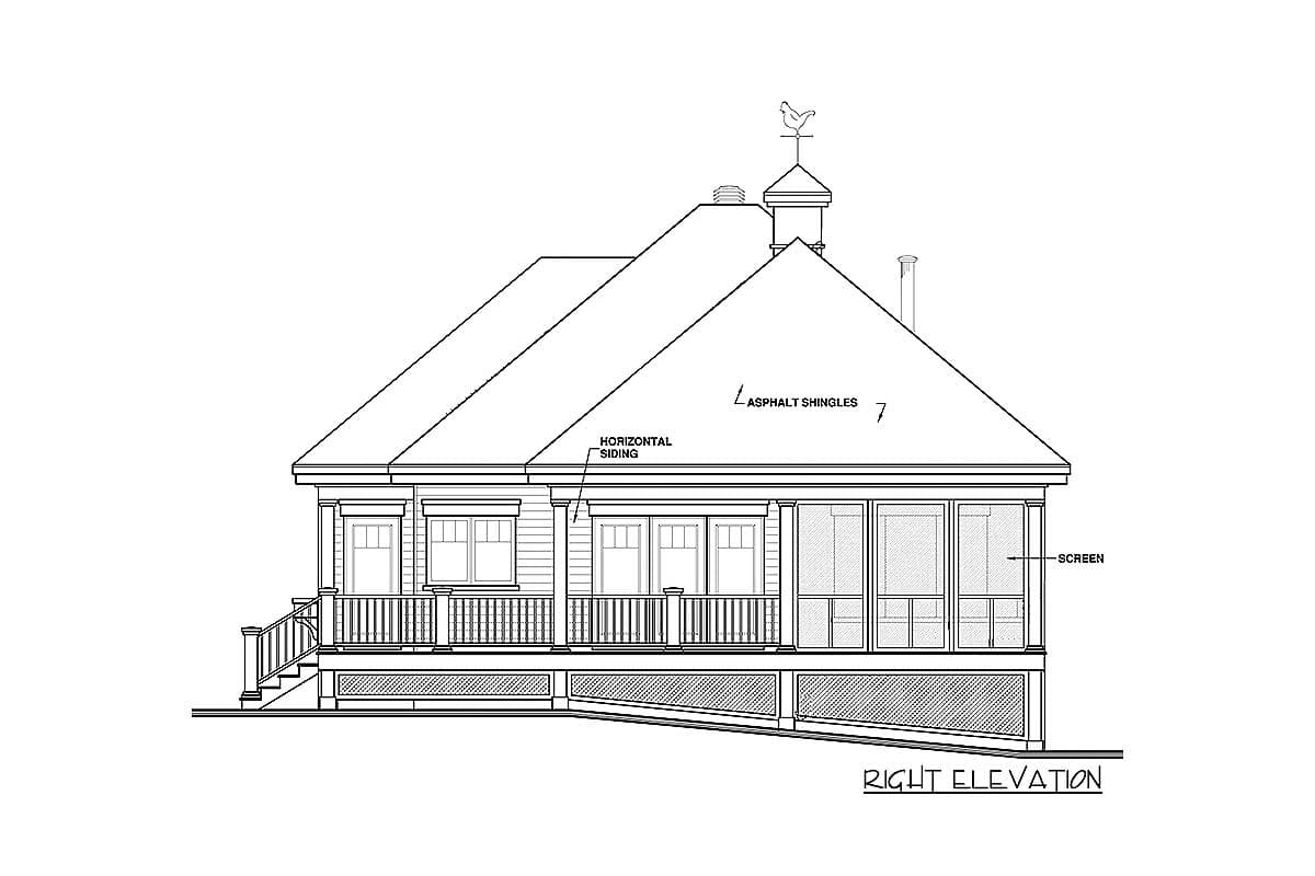 Plan 21854DR: Attractive Vacation Cottage - Image #9 - Cottage, Vacation