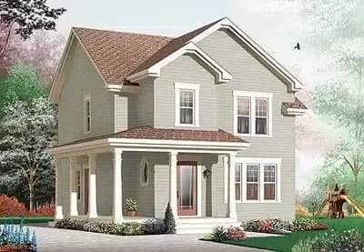 Narrow Lot Traditional Home Plan