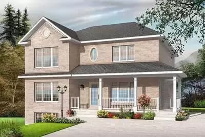 Traditional Style Triplex Multi-Family House Plan
